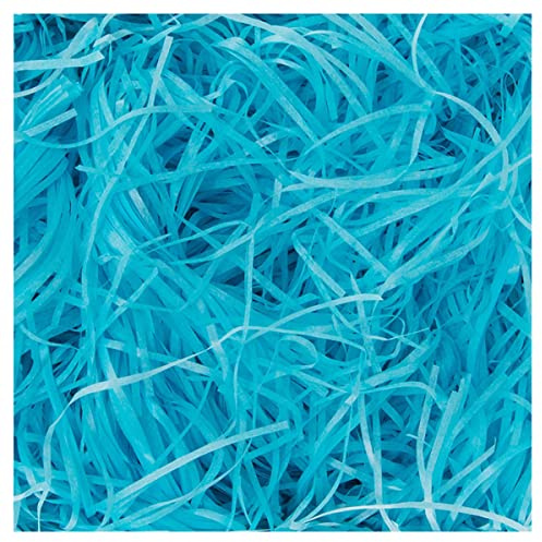 Cozylkx 100g Raffia Papier Stränge Korb Füllung Füllmaterial Für Geschenkboxen Raffia Papierschnipsel Konfetti Zum Verpacken Von Geschenken,Spitze Blau