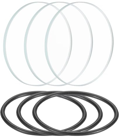 PATIKIL 3 Satz 1.1 Durchm. LED Linse Polierte Kante Taschenlampe Glaslinse mit Silikonring für Lichtquelle Linsenersatz Transparent Schwarz
