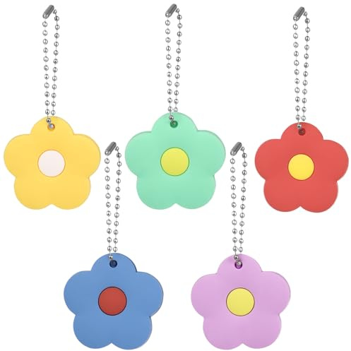 iplusmile Schlüsselkappen Abdeckungen - 5 Stück Silikon Schlüsselringe - Bunte Schlüsselschutzkappen Schlüsselanhänger Taschenanhänger, 5 Farben Schlüsselabdeckung Schlüsselkappen