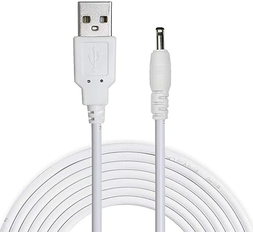 CABLEPELADO Cavo di alimentazione USB DC | Cavo prolunga alimentazione CC | 5 V 500 mA | Connettore DC 3,5 mm x 1,35 mm maschio | Adatto per PDA, Pocket-PC, telefoni cellulari, ecc | Bianco | 80 cm