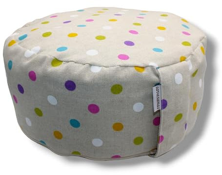 savasanas - Cojín Meditación Colori, zafú meditación, cojín Yoga, zafu Yoga, Yoga Accesorios, meditacion, Yoga, 100% algodón y cáscara de sarraceno, Funda Lavable