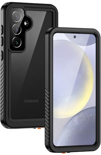 Lanhiem für Samsung Galaxy S24 Hülle, IP68 Wasserdicht Handyhülle Samsung S24 5G 360 Grad Schutzhülle Stoßfest Staubdicht Sturzfest Outdoor mit Eingebautem Displayschutz, Schwarz