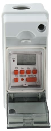 Interruptor Temporizador, 7 Días, 28 Horarios de Encendido y Apagado, Pantalla LCD Programable, Interruptor Temporizador Digital, Caja Impermeable AC85‑265V para