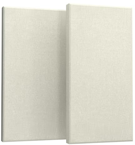 UMIACOUSTICS 2 PCS Acoustic Panel, 47.2 x 23.6 x 2 Fiberglass Sound Proof Wall Panels, Sound Absorbing Panels for Studios, Office, Home Theater. Off White