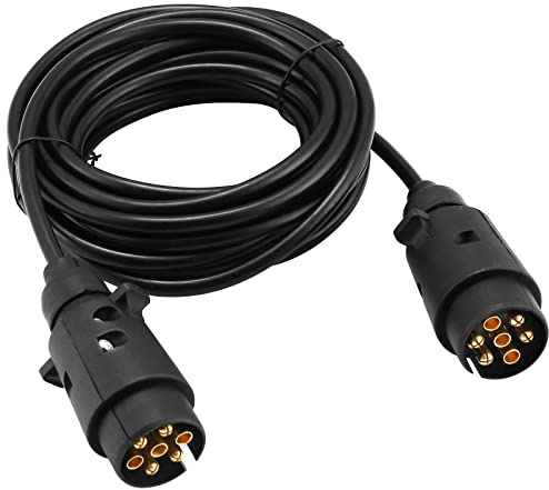 DARKGUARD Cable de extensión para remolque de 12V 7 polos 6m longitud de trabajo electrónica automotriz cable de conexión con 2 conectores de remolque