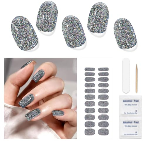 Nagelfolie UV Härtend- Semi Cured gel Nails-uv Nagelfolie- 22 Stück gel Strips Nägel UV, Langlebig Maniko Nails Geschenke für Mädchen