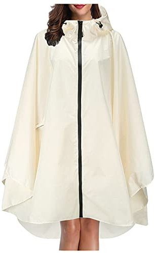 Regencape Damen Fahrrad Wasserdicht Lang Regenmantel Regenjacke Große Größen Unisex Regenponcho Atmungsaktiv XXL Poncho Regen Regenbekleidung Wandern mit Ärmeln Bunt Rain Erwachsene