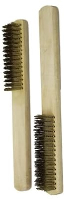 DIOXSTAR Wooden Handle Copper Wire Cleaning Brush, Cleaning Tool, Indoor Outdoor Use, DIY Brass Brushes, Lightweight, Comfortable to Use, Easy to Carry, Pack of 2
