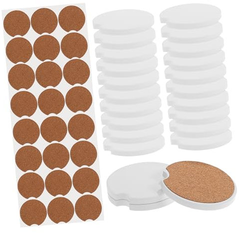 JECOMPRIS Portabicchieri Per Auto 24 Pezzi/Inserti Rotondi in Ceramica Per Sublimazione