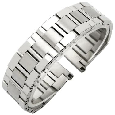 WHARGTSL Cinturino for orologio in acciaio inossidabile adatto for Cartier Tank Must W5200014 Accessori for cinturino piatto da donna for uomo 20mm 23mm cinturino da polso