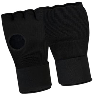 Amagogo Vendas de Gel para Boxeo para niños, Guantes Interiores de Boxeo, Protector Ajustable para Entrenamiento de Boxeo, Medio para MMA, Negro