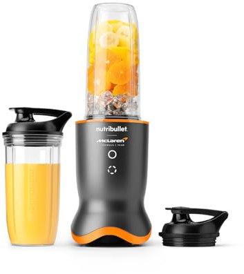 nutribullet Ultra 1200W Blender in Collaboration with McLaren Formula 1 Team - Grey with Papaya Trim - Rapid Extractor Blade Crushes Ice & Frozen Fruit for Smoothies & Juices - Powerful & Quiet