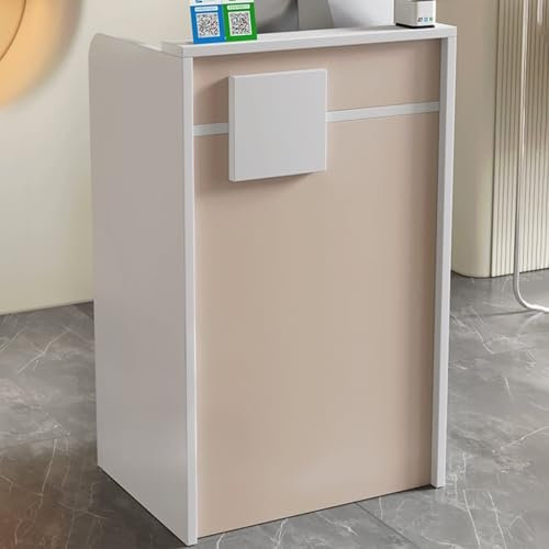 Moderner Empfangstisch mit Schubladen und Schränken, ideal für Klinik-Salons oder Büro, Khaki, 120 cm