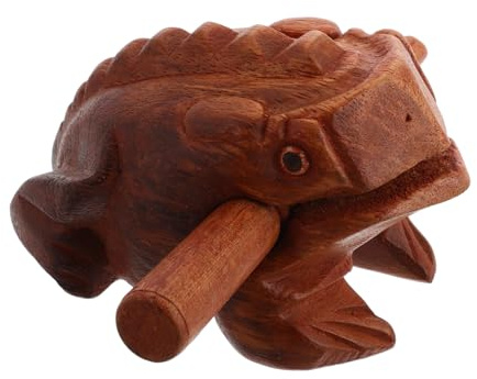 Kisangel 1 Satz Hupen Frosch Zubehör Frosch -soundhersteller Hölzernes Froschinstrument Percussion-zubehör Musikalischer Frosch Schlagzeugversorgung Perkussionsfrosch Light Brown Holz