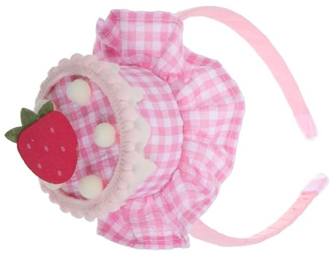minkissy Decorativo Diadema Fresa Pastel Con Crema Realista Banda Elástica Cómoda Para Mujer y Niñas Accesorio De Disfraz Dulce y Flexible