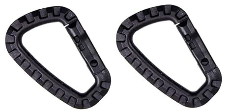 2er Set Kunststoff Karabiner D-Form – Leicht & robust | Molle Karabinerhaken für Rucksack, Camping, Wandern, Outdoor | 8,5 cm | Bis 12 kg belastbar | Nicht zum Klettern