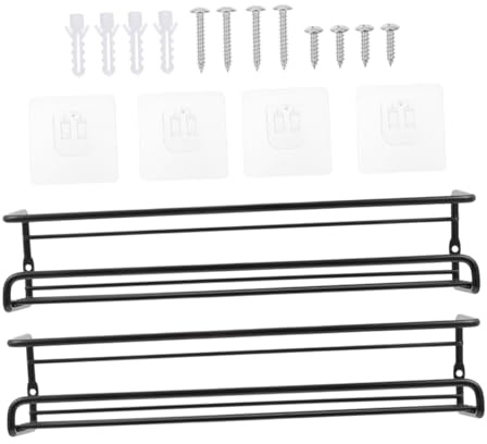OUNONA 2 Sets Kitchen Seasoning Bottle Storage Rack Spice Shelf Spice Rack Organizers Wall Mount Seasoning Holder for Kitchen Countertop Organization