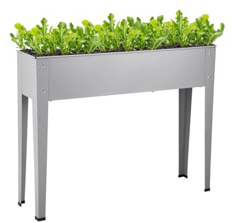 AGENQI Hochbeet Metall 101,5x26x80 cm Pflanzenbeet Blumenkasten Frühbeet | Kräuterbeet, für den Anbau von Gemüse Obst Kräutern, Perfekt Terassen Gemüsebeet Gartenbeet Blumenkübel für Balkon, Garten