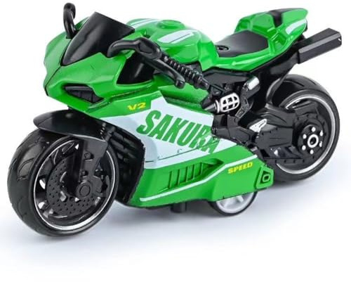 JhavexToy Jouet Moto Alliage Moto Simulation Pull-Back Motos Enfants Motos Convient Aux Enfants De Plus De 3 Ans Jouet Éducatif Cadeau d'anniversaire Ornement Décoration - Vert