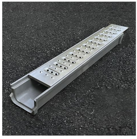 systems de drenaje de zanja para interiores y exteriores de fácil instalación, desagüe de suelo y canal con rejilla de acero inoxidable, para baños, cocinas y balcones.(60x10x10cm//23.6x3.9x3.9in)