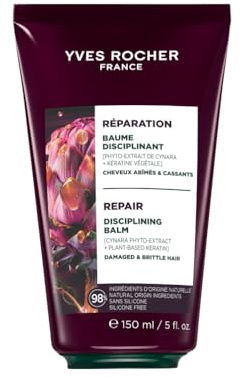 Yves Rocher Disziplinierender - Haarbalsam - 150 ml | Kontrolliert Frizz für geschädigtes Haar - Cynara & pflanzliches Keratin - Repariert und glättet