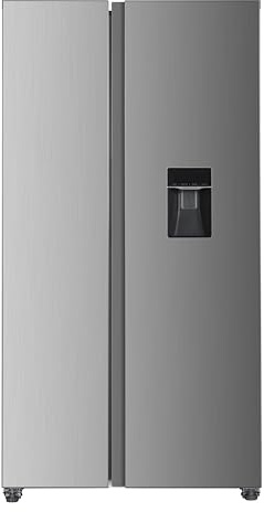respekta Side by Side Kühlschrank Halvar Edelstahl | 439 Liter Nutzinhalt | No Frost Kühl Gefrierkombination | Wasserspender | Schnellgefrierfunktion | ECO Modus | Kühlschrank Side by Side Edelstahl