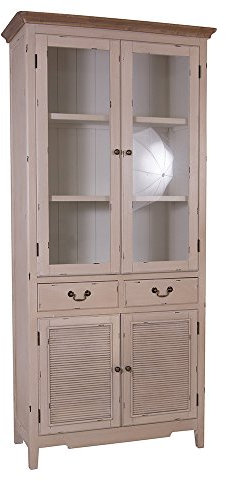 Vitrinenschrank Linde Landhaus Stil Holz Vitrine Vintage Look Creme weiÃŸ