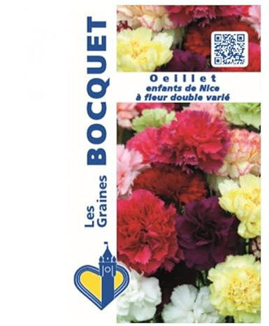 Sachet de graines de Oeillet Enfants de Nice à fleur double varié - 0,4 g - fleur annuelle - LES GRAINES BOCQUET