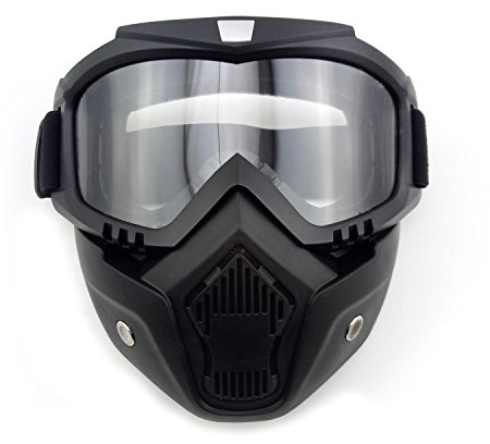 Anzene Motorradhelm Maske Abnehmbare Kombination Maske Brille Transparent