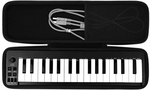 Khanka para Teclado M-Audio Mini 32 II, portátil, 32 Teclas USB/Mid Duro Viaje Estuche Bolso Funda by