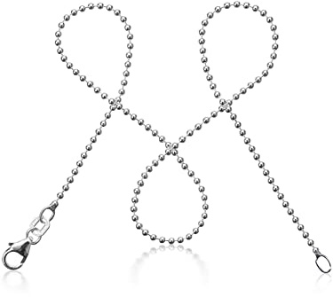 modabilé Kugelkette Damen Halskette 925er Sterling Silber (35cm-90cm I 1,5mm breit) Silberkette 925 ohne Anhänger Kugelketten Silberne Kette Frauen
