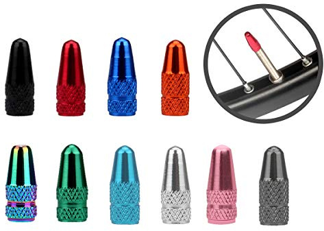 Senzeal 20pcs Presta Aluminum Multi-Color French Style Bicycle Air Tire Valve Caps Bike Dust Covers