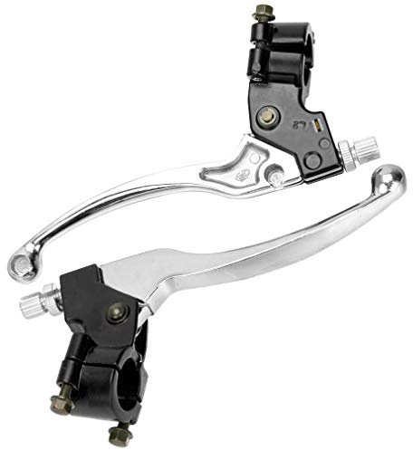 HIAORS Silver Left Right 7/8 22mm Clutch Brake Handle Levers Perch for XR80 XR100 CRF70 CRF70F CRF80 CRF100 XR200r CRF450R XR100 XR250 Xtreme 125cc Chinese 110cc Pit Dirt Motor Bike Motocross