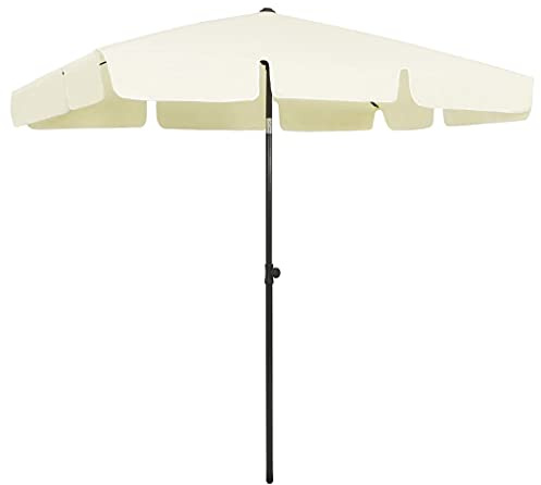 vidaXL Strandschirm Kippbar Sonnenschirm Balkonschirm Gartenschirm Ampelschirm Marktschirm Schirm Terrassenschirm Balkon Sandgelb 200x125cm