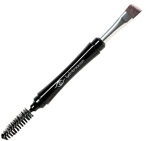 Eye Embrace Pro Grip Angled Eyebrow Brush and Spoolie Premium Quality Brow Makeup Brush