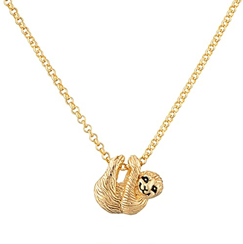 Lily Charmed Sterling Silver & 18ct Gold-Plated Necklace, Wild Animal Nature-Inspired Pendant, Clip-On Charm Design, Gift for Women Jewellery UK Design