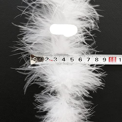 Flauschige Federboa zum Basteln, 11–50 g, weiße Truthahnfeder, Hochzeitsfeier, Tafelaufsatz, Weihnachtsbaumdekoration, 13 g, 2 Yards