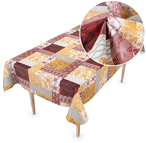 ANRO Wachstuchtischdecke Wachstischdecke Meterware Wachstuch abwaschbare Tischdecke PVC frei 100 x 137cm Schnittkante Chloe abwaschbar wasserabweisend Gartentischdecke pflegeleicht Lotuseffekt