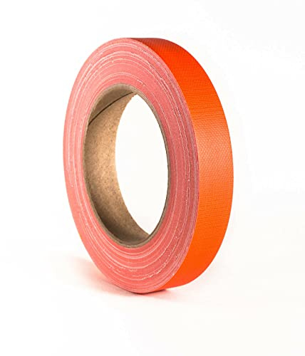 19 mm x 25 m Neon Orange Gewebeband Fluoreszierendes Neon Klebeband Schwarzlicht Gaffa Reaktivband, Tape/Leuchtband für Parteien Kunst Handwerk Dekorationen/Industrie (19mm x 25m, Neonorange)