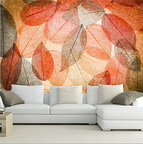 Die benutzerdefinierten 3D-Wandbilder, Herbstlaub, Naturtapeten papel de parede, Wohnzimmer, Sofa, TV-Wand, Schlafzimmer, Tapete * 250 cm x 175 cm (98,4 x 68,9 Zoll)