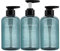 3 Pack Refillable Shampoo and Conditioner Bottles, 300ml Plastic Empty Shampoo Conditioner Dispenser for shower, Shampoo Bottle Pump Dispenser for Bathroom or Hotel