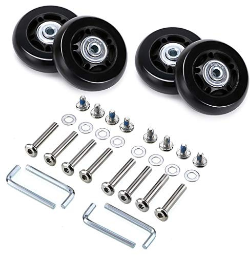 IGNPION 4pcs roulettes de Valise Roues de Rechange réparation de roulements pour Valise de Bagage 60 * 18mm,Noir