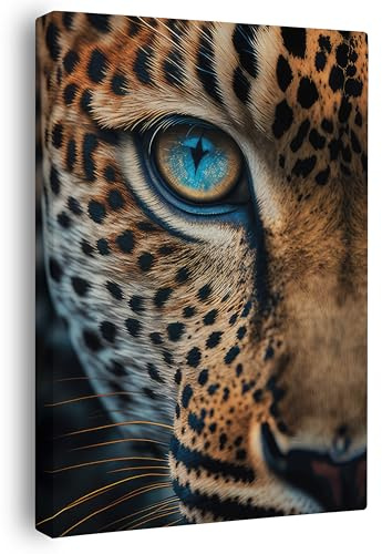 FOMACO Inspiring Art - Leoparden Wandbild - 20x30 cm Hochformat - Leopard Grace - Tier Leinwand ColorWorld - Coole Tier-Porträts & Animals Closeup Kunstdruck Bilder