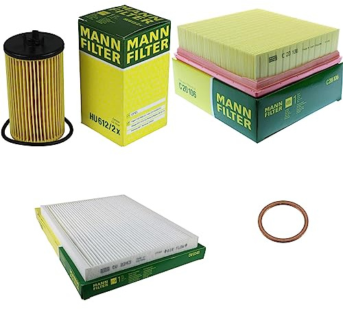 EISENFELS Filter Set Inspektionspaket erstellt mit MANN-FILTER Ölfilter HU 612/2 x, Luftfilter C 20 106, Innenraumfilter CU 2243, Dichtring