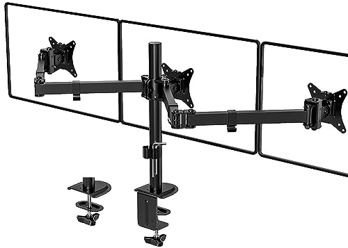 IMtKotW 17-27'' Monitor Halterung 3 Monitore, up to 7 kg/arm | mit 2 Installationsarten, vesa 75/100 mm 3 Monitor Tischhalterung, Bildschirmhalterung 3 Monitore