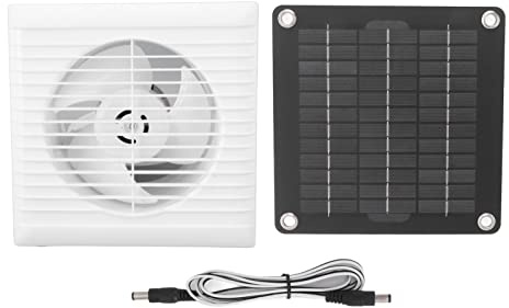 Solar Abluftventilator 15,2 cm, IP67 Wasserdicht, ohne Stromanschluss für Hühnerstall, Gewächshaus, Schuppen, Wohnmobile