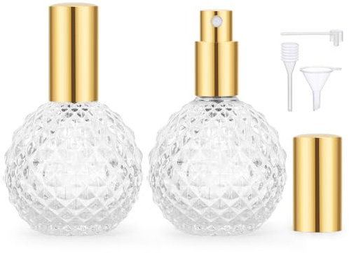 Segbeauty Parfümzerstäuber Nachfüllbar, 2 Stück 100ml Perfume Atomizer Glas, Perfume Travel Bottle, Reise Parfümzerstäuber für Damen und Herren, Reise Essentials (Transparent)