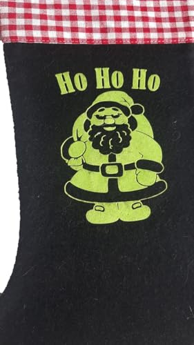 Weihnachtsstiefel, Nikolausstiefel aus Filz mit Flockdruck Nikolaus - Ho Ho Ho, Handarbeit Nr. 04