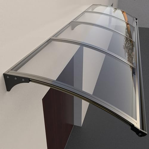 Türüberdachung, Vordach Für Haustür, Überdachung Haustür, Haustür Vordach Wetterschutz Aus Polycarbonat, Vordach Hauseingang Pultbogenvordach Wetterschutz Mit Seitenteil ( Color : Nero , Size : 100x20