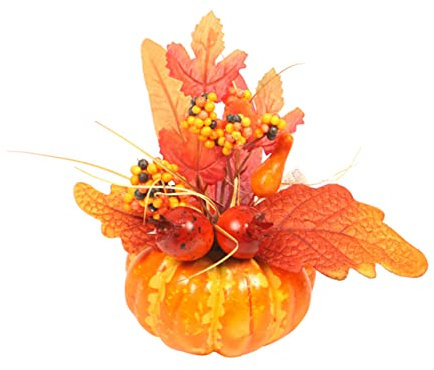 TOPBATHY Halloween Herbstdeko Kürbis aus Kunststoff Tischdekoration Ahornblatt
